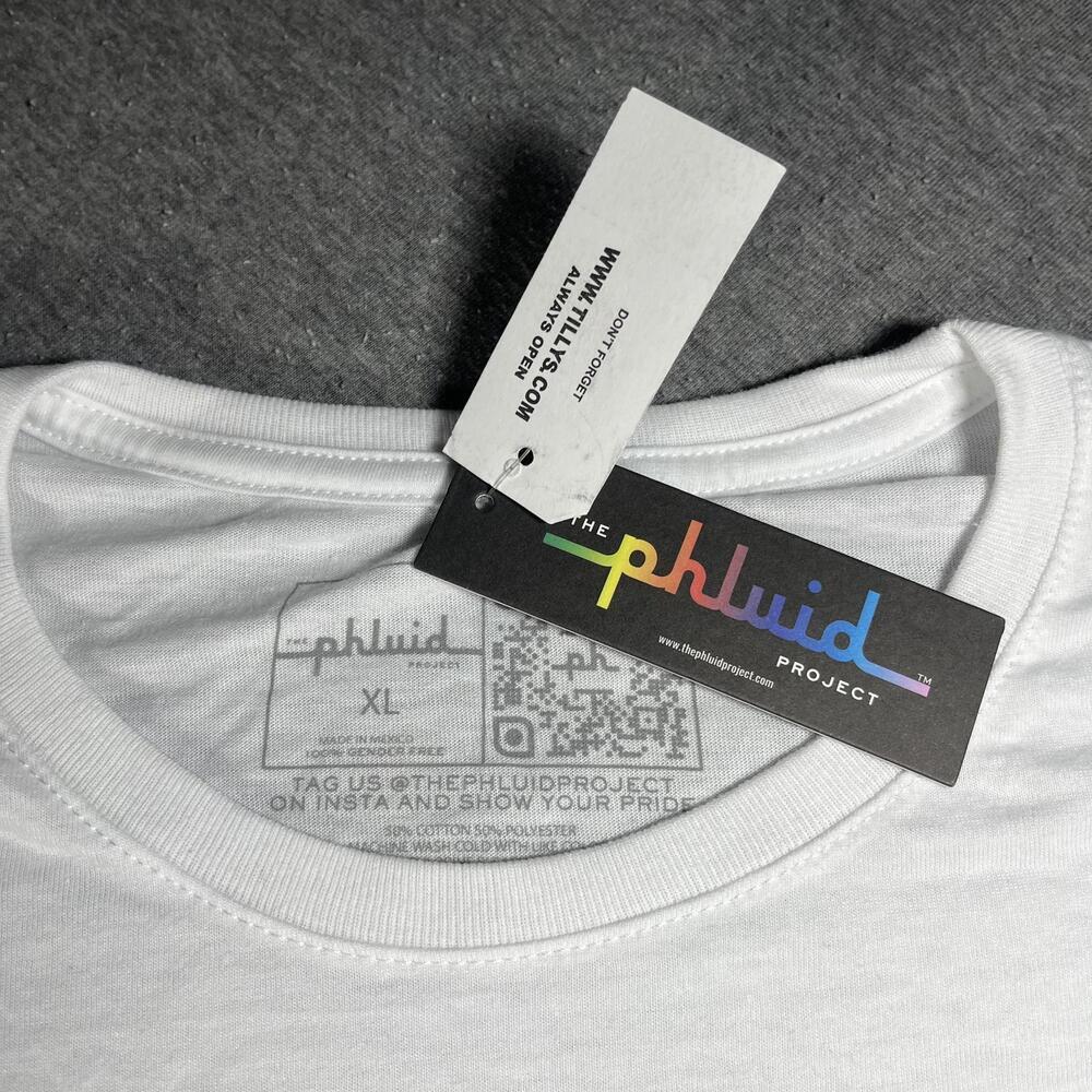 NWT The Phluid Project Power, loving , positive Pride White Graphic T-Shirt XL - Picture 3 of 5